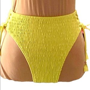 Santa Teresa Smocked High Waist Cheeky Swim Bottom Size M